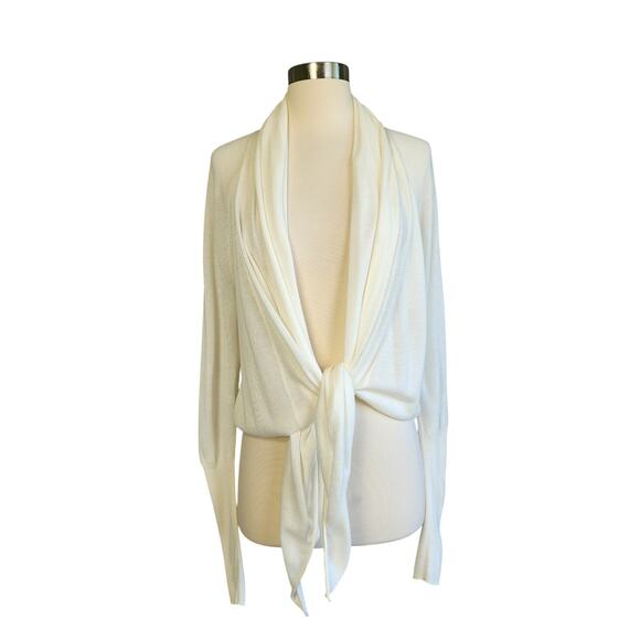 Soma Weekend Womens Convertible Sweater Wrap Size Medium White Lightweight - Picture 5 of 13